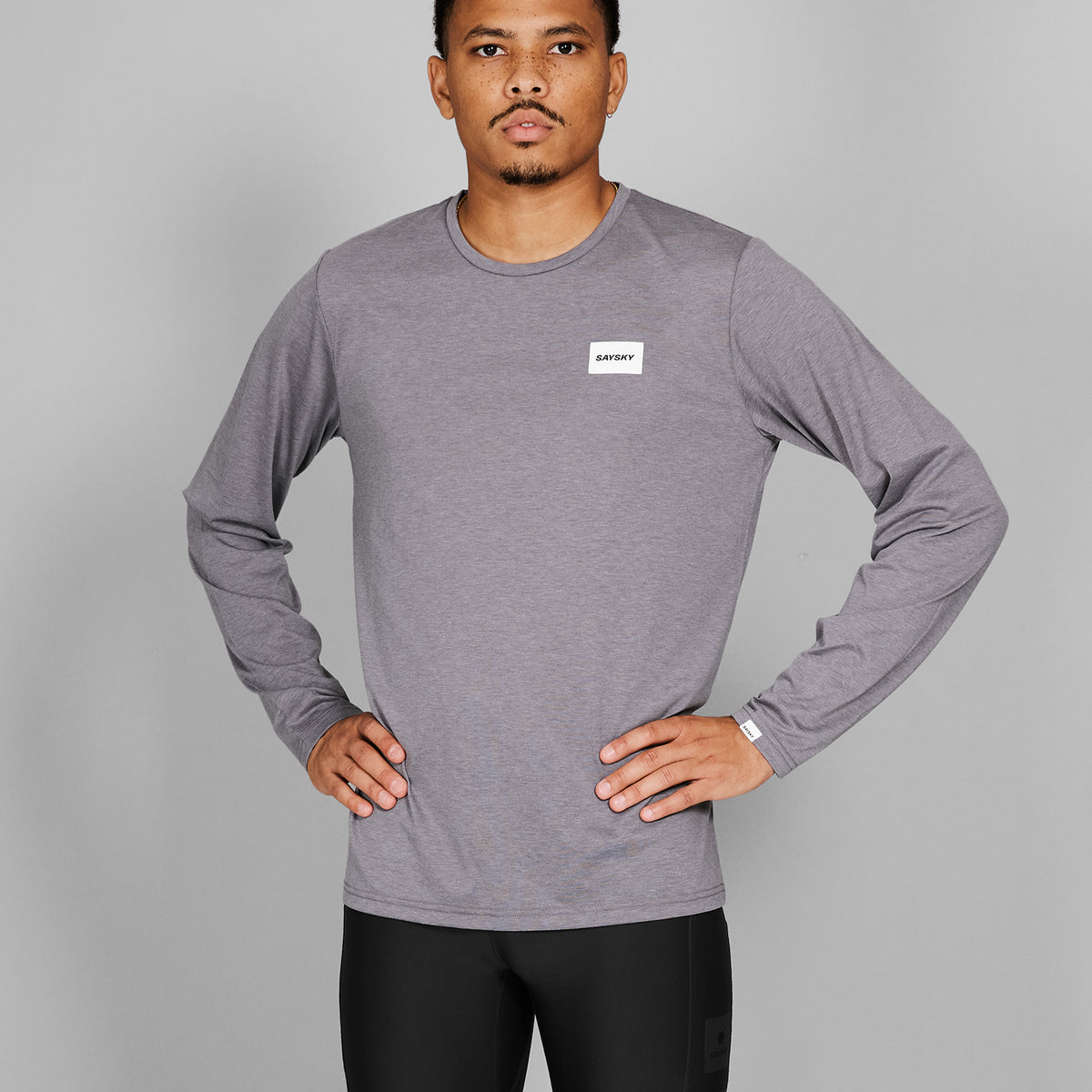モーションTシャツ（ロングスリーブ） NMRLS51c6007 Clean Motion Long Sleeve - Grey Melange [メンズ]
