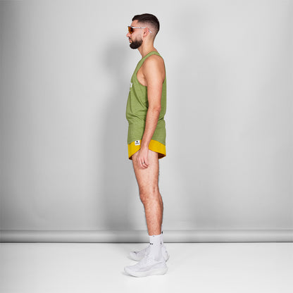 レースシングレット NMRSI30c3009 Logo Combat Singlet - Green Melange [メンズ]