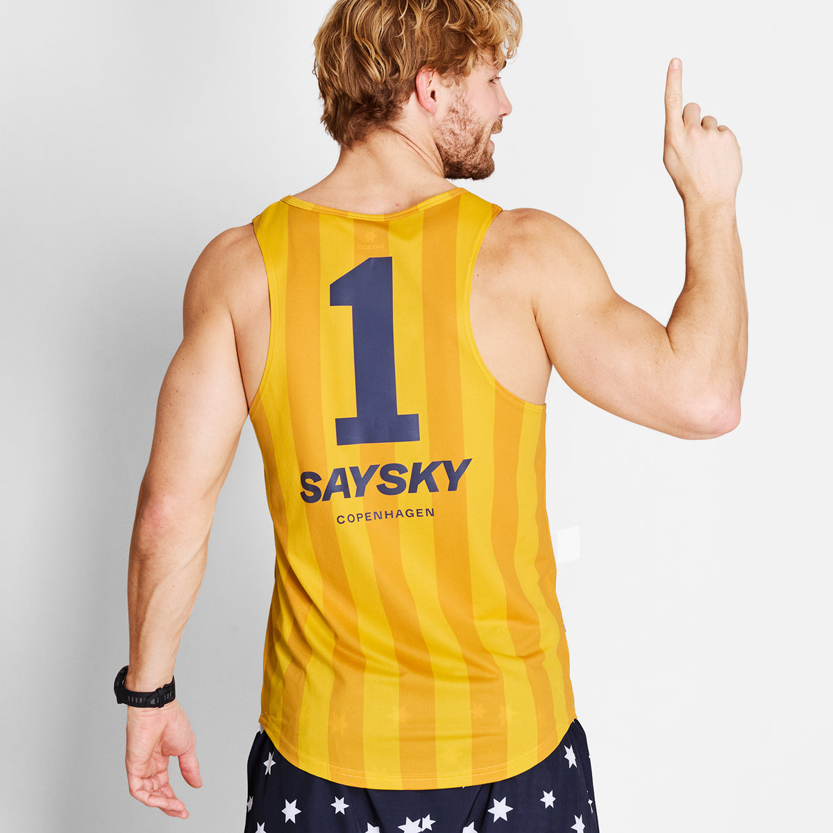 レースシングレット NMRSI31c008 Stripe Combat Singlet - Yellow Stripe Aop [メンズ]
