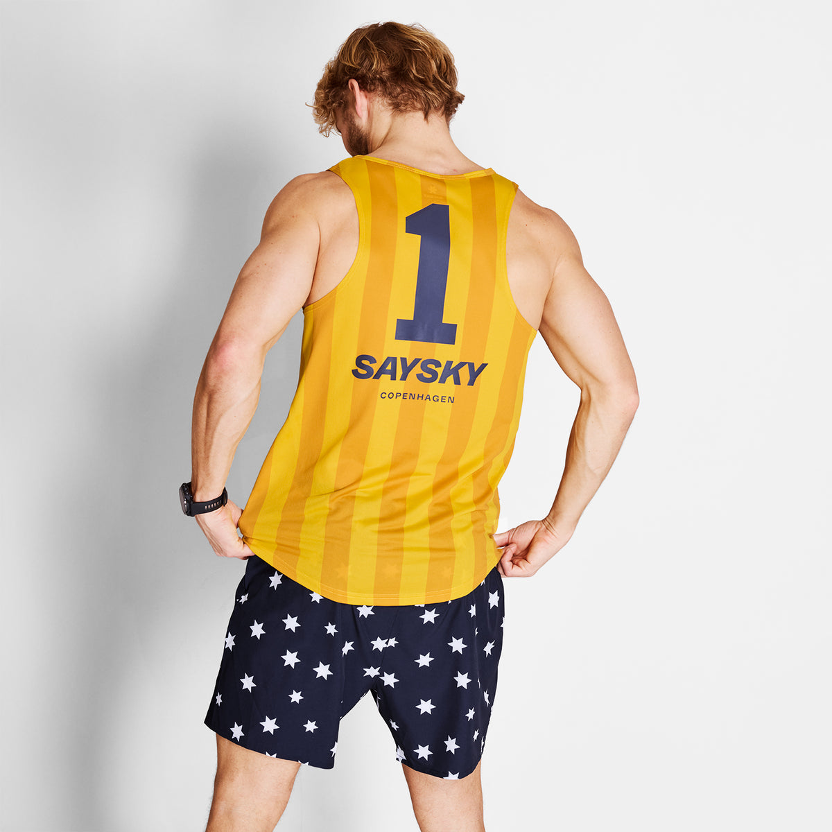 レースシングレット NMRSI31c008 Stripe Combat Singlet - Yellow Stripe Aop [メンズ]