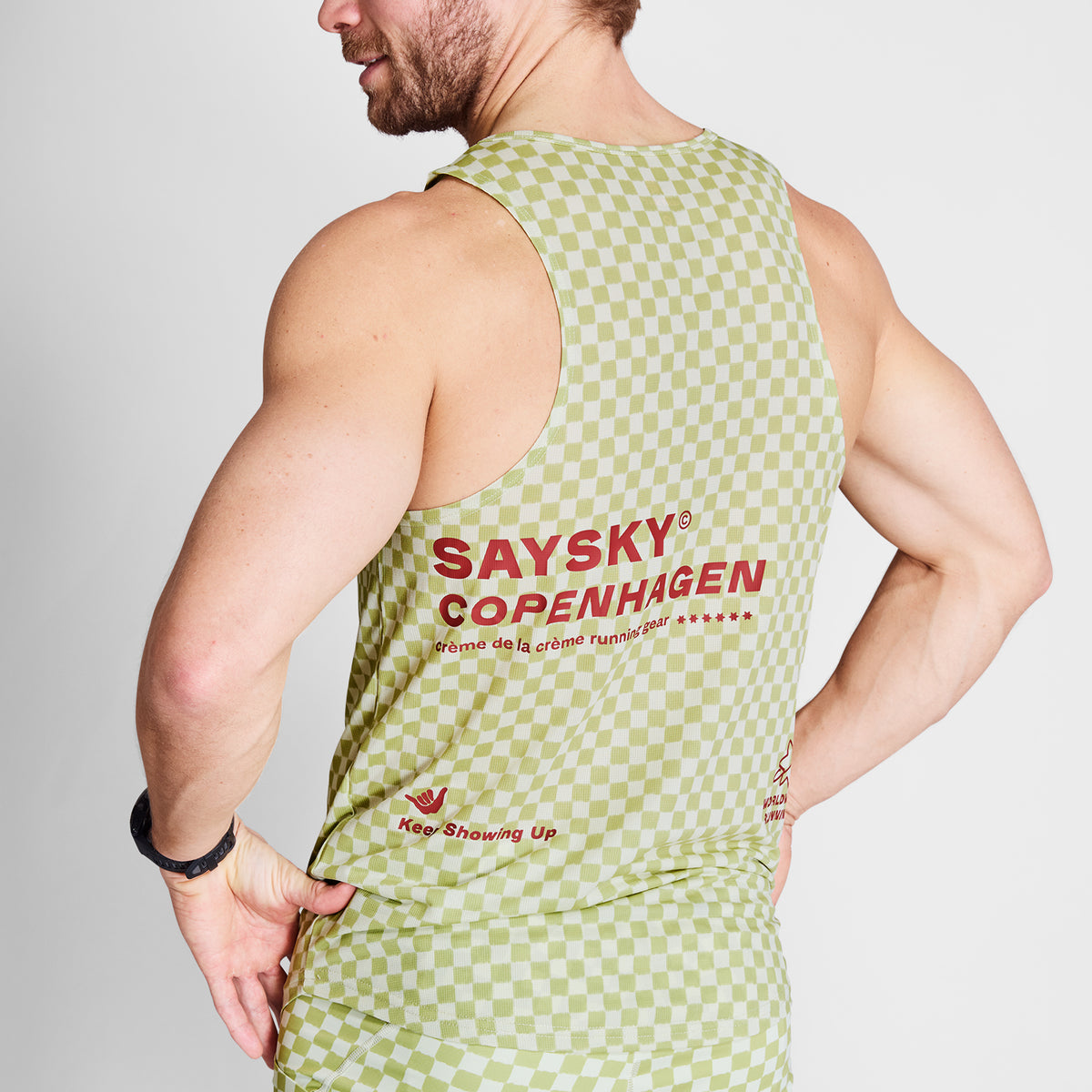 レースシングレット NMRSI31c1034 Checker Combat Singlet - Green Checker Aop [メンズ]