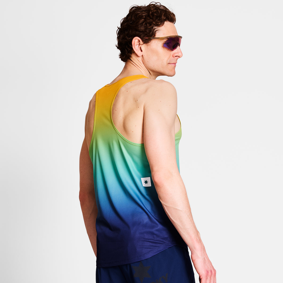 レースシングレット NMRSI60c1032 Drip Dye Flow Singlet - Blue Drip Dye Aop [メンズ]