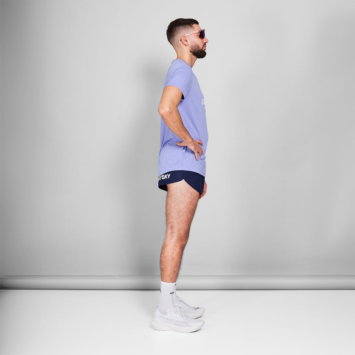 ランニングTシャツ NMRSS30c7008 Logo Combat T-shirt - Purple Melange [メンズ]