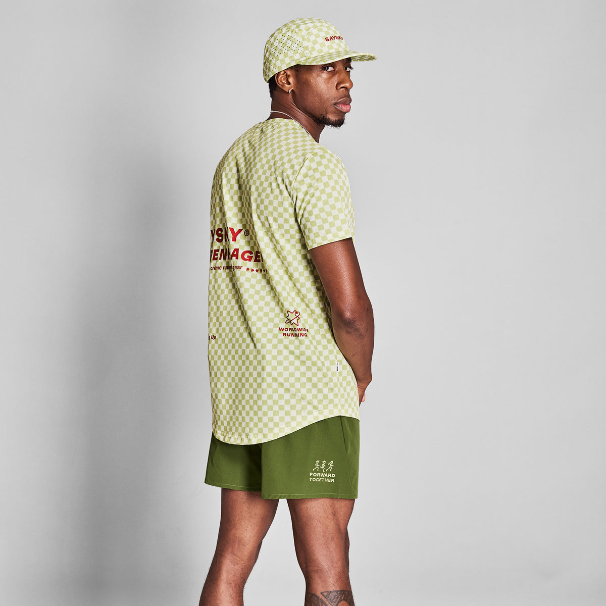 ランニングTシャツ NMRSS31c1034 Checker Combat T-shirt - Green Checker Aop [メンズ]