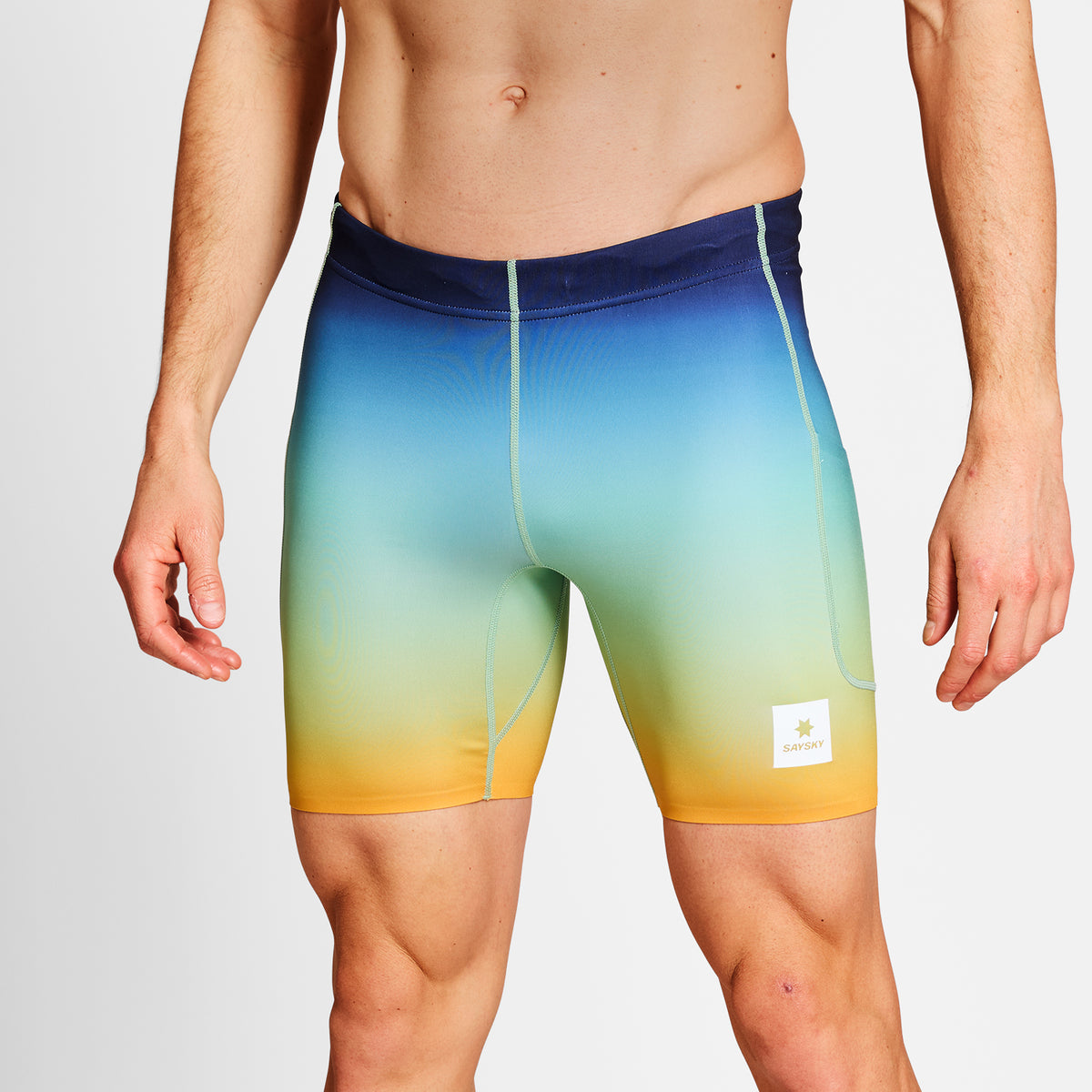 ショートタイツ NMRST33c1032 Drip Dye Combat+ Short Tights 7inch - Blue Drip Dye Aop [メンズ]