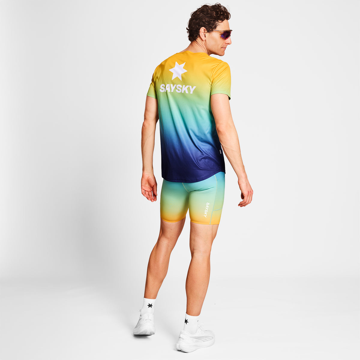 ショートタイツ NMRST33c1032 Drip Dye Combat+ Short Tights 7inch - Blue Drip Dye Aop [メンズ]