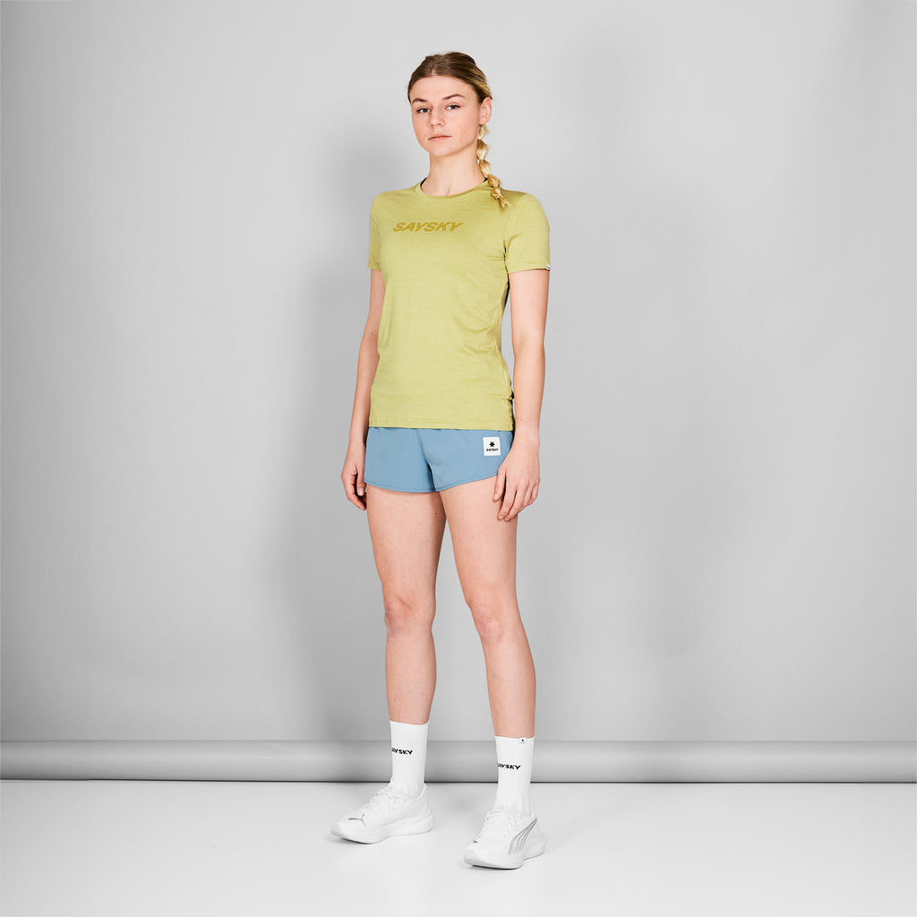 ランニングTシャツ NWRSS20c3008 Wmns Logo Pace T-shirt - Green Melange [レディーズ]