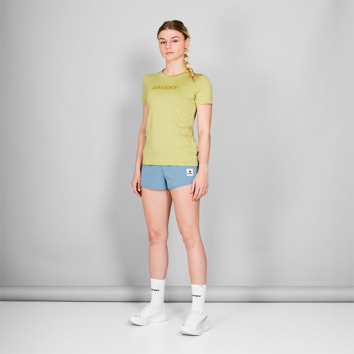 ランニングTシャツ NWRSS20c3008 Wmns Logo Pace T-shirt - Green Melange [レディーズ]
