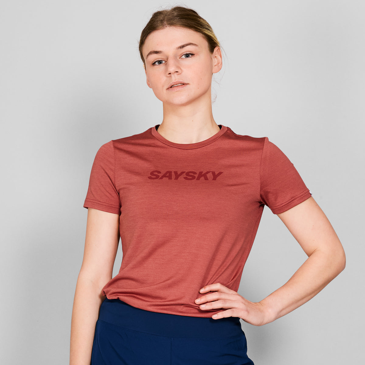 ランニングTシャツ NWRSS20c5006 Wmns Logo Pace T-shirt - Red Melange [レディーズ]