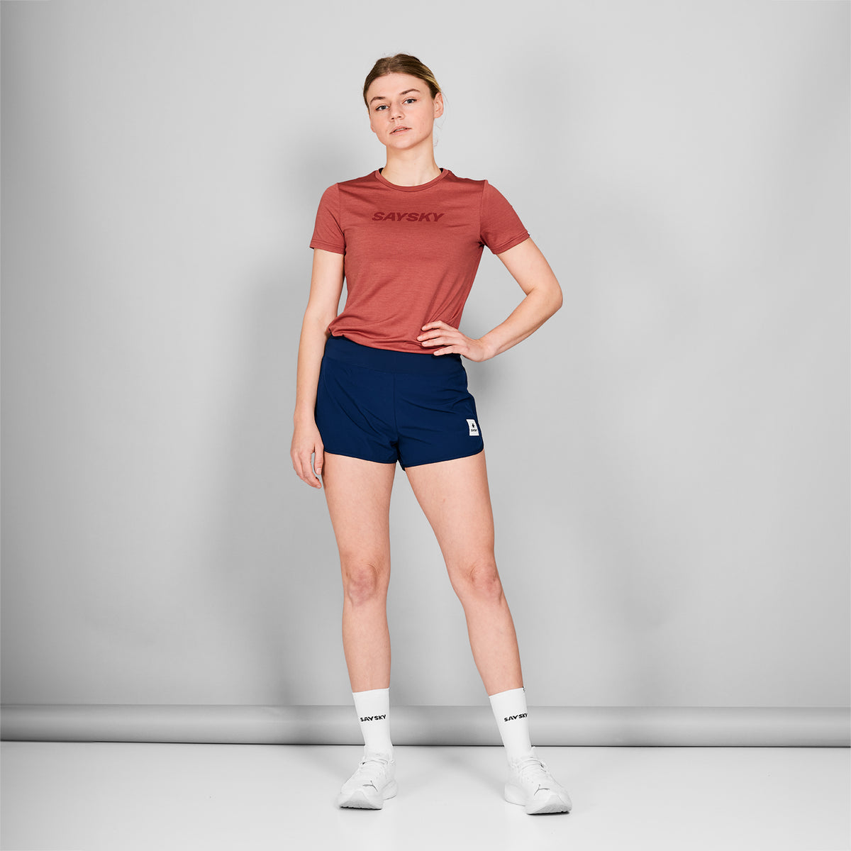 ランニングTシャツ NWRSS20c5006 Wmns Logo Pace T-shirt - Red Melange [レディーズ]