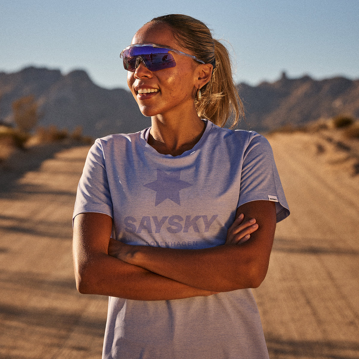ランニングTシャツ NWRSS30c7008 Wmns Logo Combat T-shirt - Purple Melange [レディーズ]