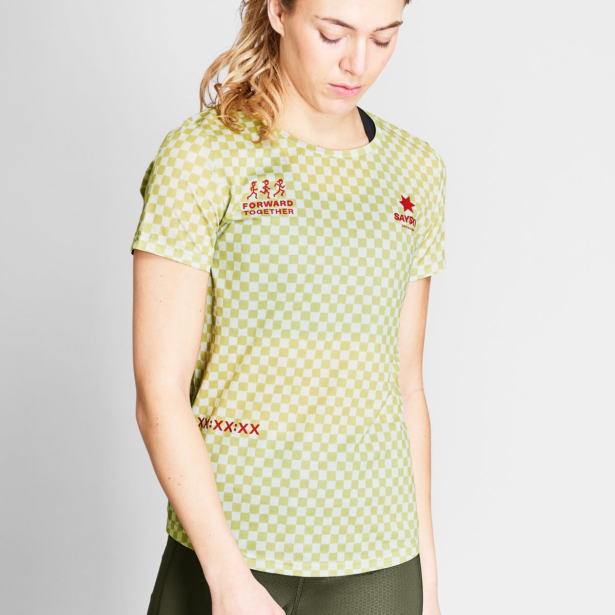 ランニングTシャツ NWRSS31c1034 Wmns Checker Combat T-shirt - Green Checker Aop [レディーズ]