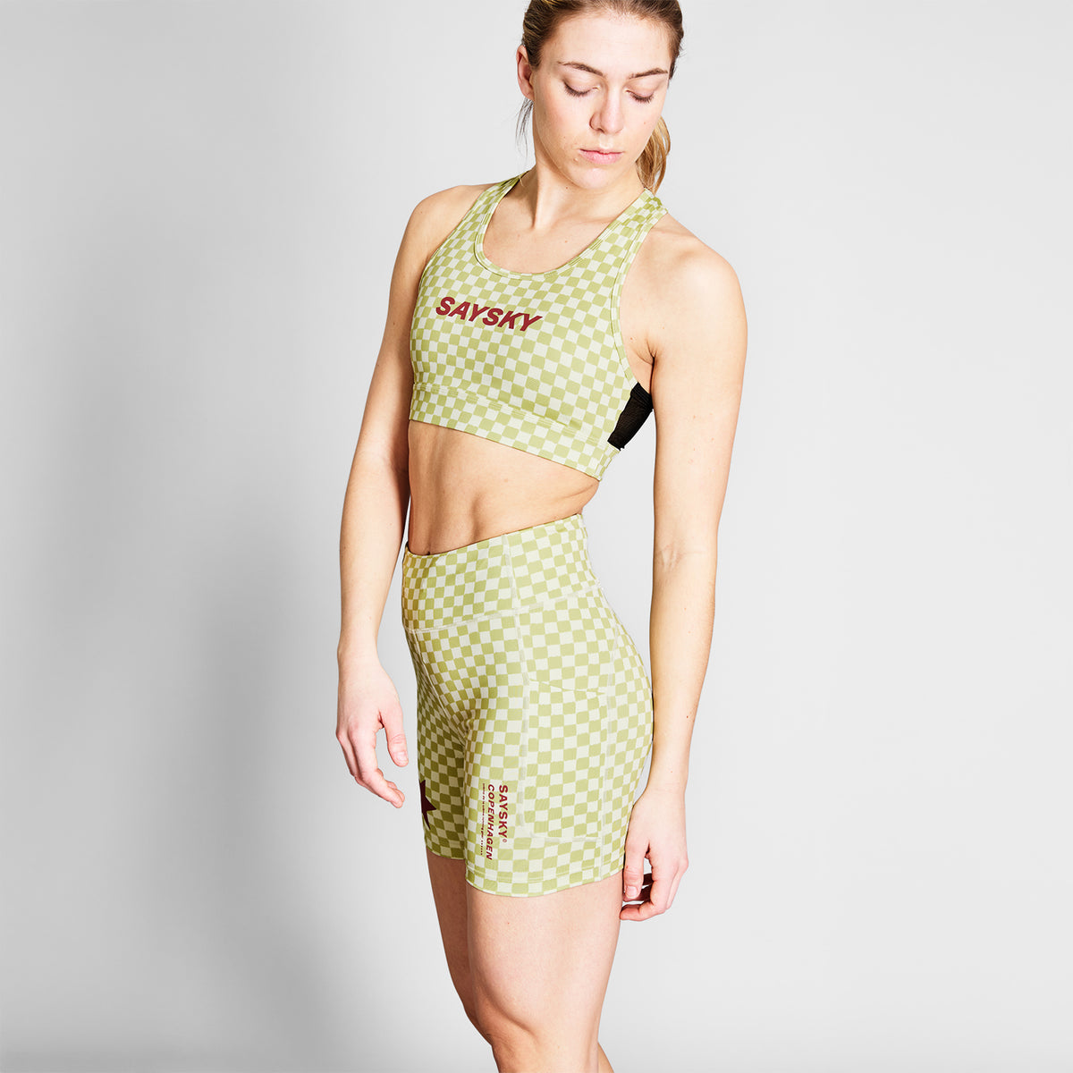 ショートタイツ NWRST30c1034 Wmns Checker Combat+ Short Tights 7inch - Green Checker Aop [レディーズ]