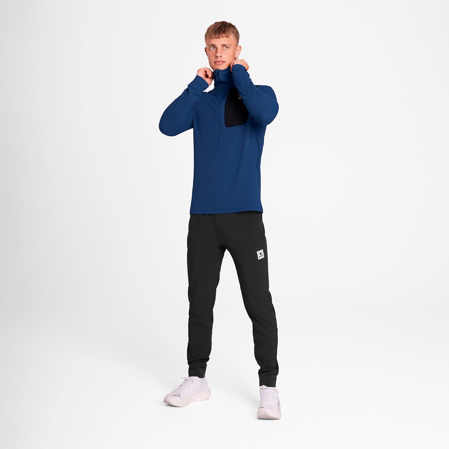 スウェットパーカー OMRHO30c219 Combat Half Zip Fleece Hoodie - BLUE [メンズ]