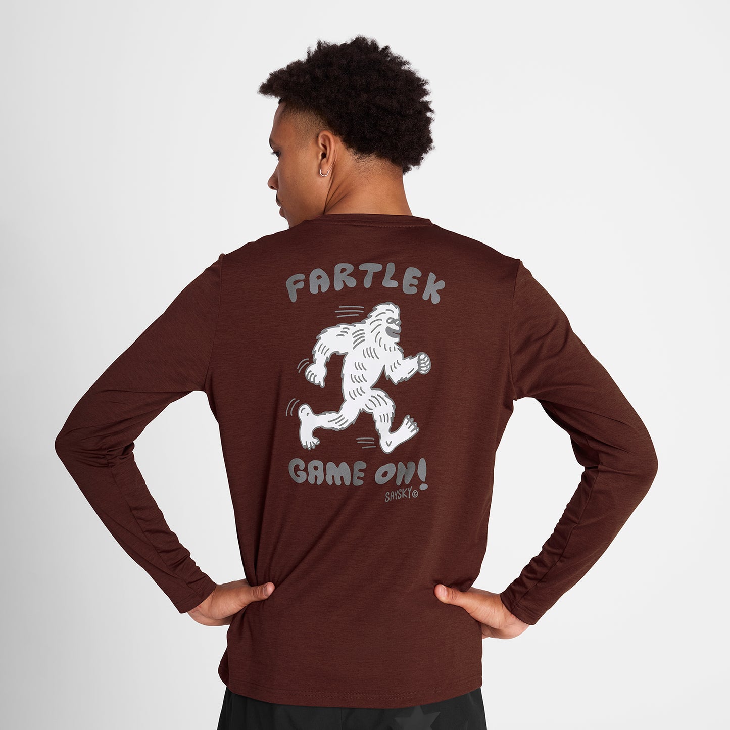 ランニングTシャツ（ロングスリーブ） OMRLS20c5008 Statement Pace Long Sleeve - Red [メンズ]