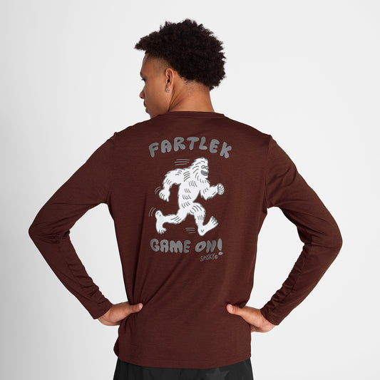 ランニングTシャツ（ロングスリーブ） OMRLS20c5008 Statement Pace Long Sleeve - Red [メンズ]