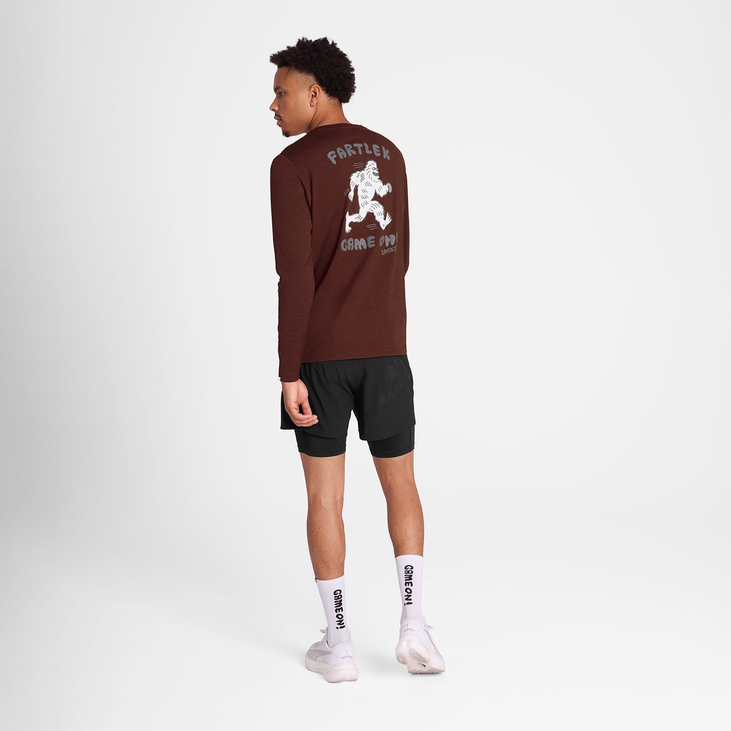 ランニングTシャツ（ロングスリーブ） OMRLS20c5008 Statement Pace Long Sleeve - Red [メンズ]