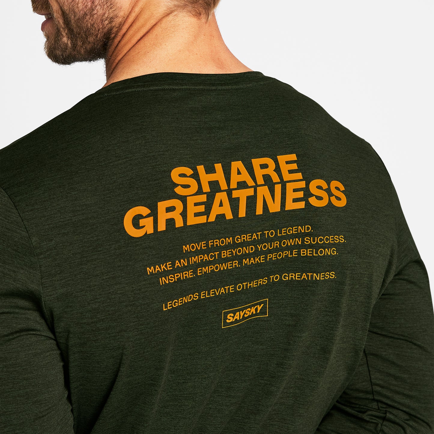 ランニングTシャツ（ロングスリーブ） OMRLS22c3001 Statement Pace Long Sleeve - Green [メンズ]
