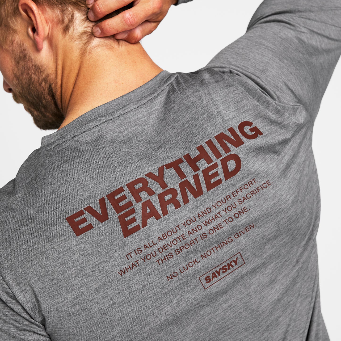 ランニングTシャツ（ロングスリーブ） OMRLS22c6004 Statement Pace Long Sleeve - Grey [メンズ]