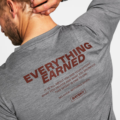 ランニングTシャツ（ロングスリーブ） OMRLS22c6004 Statement Pace Long Sleeve - Grey [メンズ]