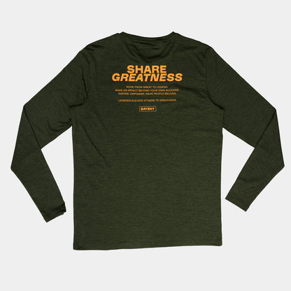 ランニングTシャツ（ロングスリーブ） OMRLS22c3001 Statement Pace Long Sleeve - Green [メンズ]