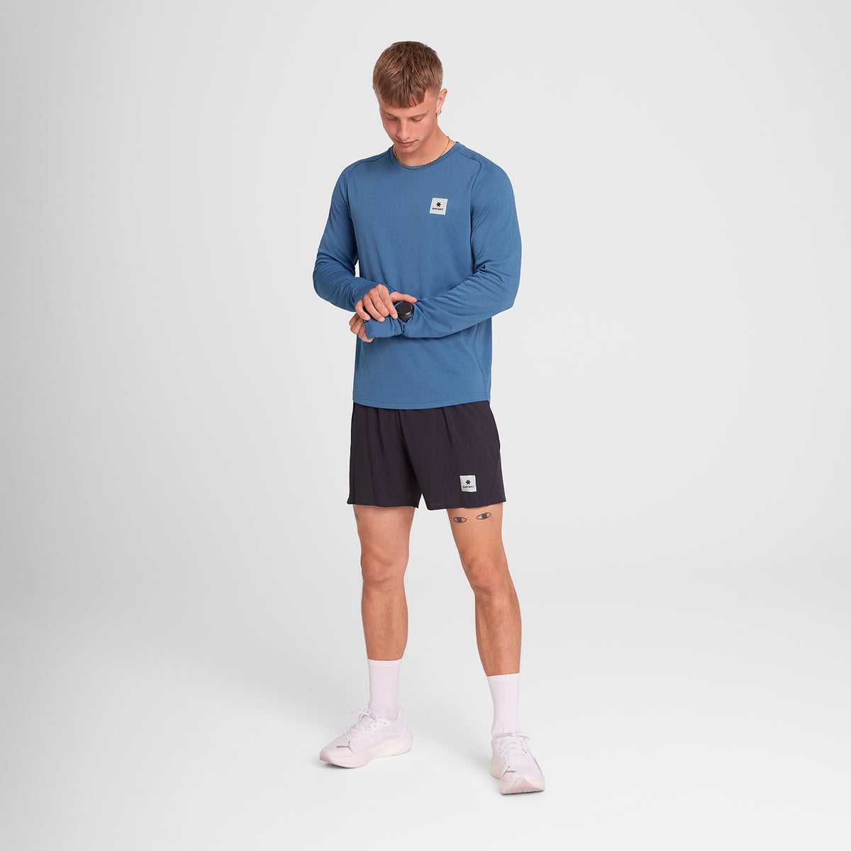 ランニングTシャツ（ロングスリーブ） OMRLS60c2011 Clean Flow Long Sleeve - Blue [メンズ]