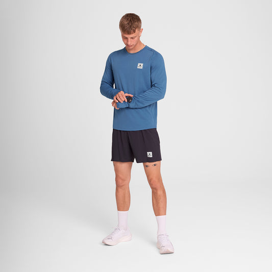 ランニングTシャツ（ロングスリーブ） OMRLS60c2011 Clean Flow Long Sleeve - Blue [メンズ]
