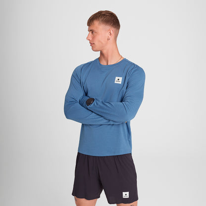 ランニングTシャツ（ロングスリーブ） OMRLS60c2011 Clean Flow Long Sleeve - Blue [メンズ]