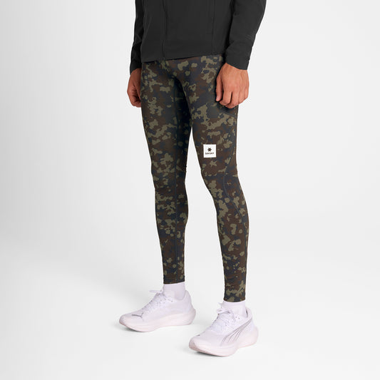 ランニングタイツ OMRLT20c1048 Camo Combat+ Long Tights - Brown Aop [メンズ]