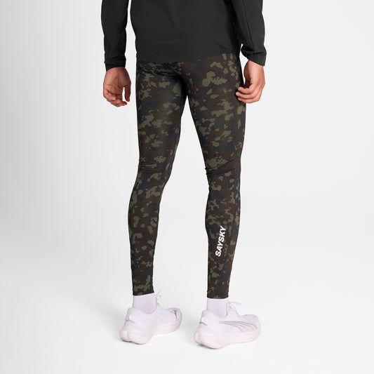 ランニングタイツ OMRLT20c1048 Camo Combat+ Long Tights - Brown Aop [メンズ]