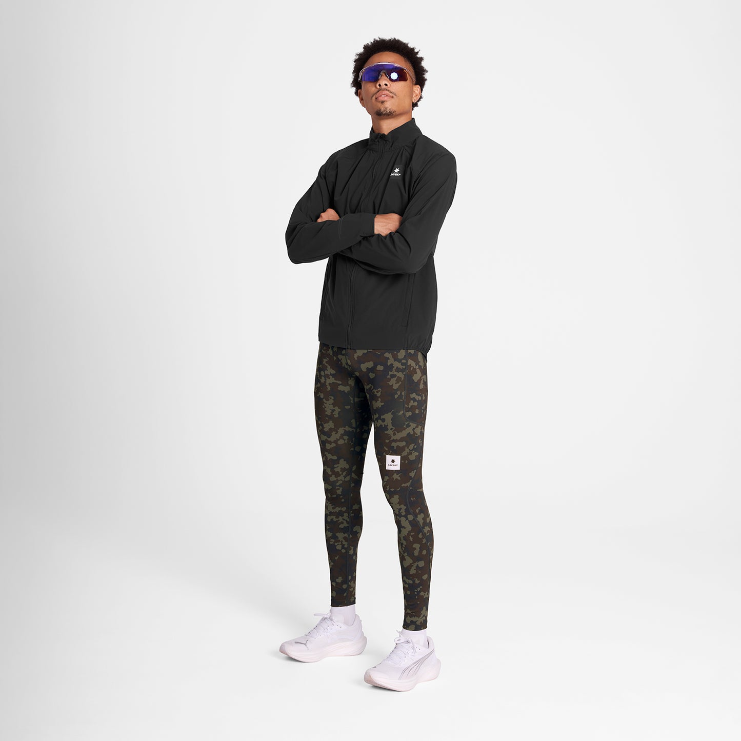ランニングタイツ OMRLT20c1048 Camo Combat+ Long Tights - Brown Aop [メンズ]