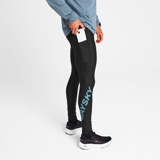 モーションタイツ OMRLT51c901 Logo Motion+ Long Tights - Black [メンズ]