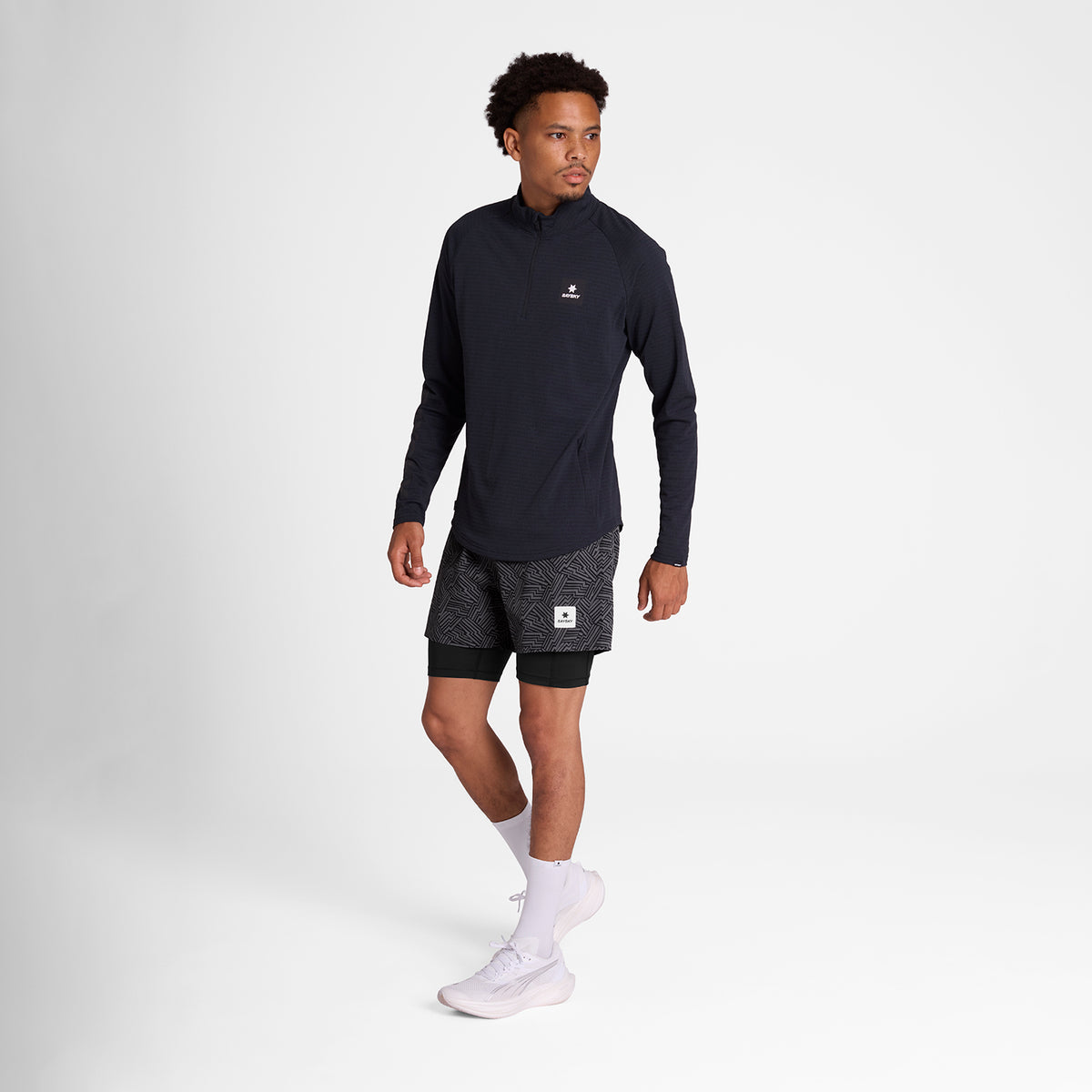 ランニングショーツ OMRSH20c1050 Reflective Pace 2-in-1 Shorts 5inch - Black Aop [メンズ]