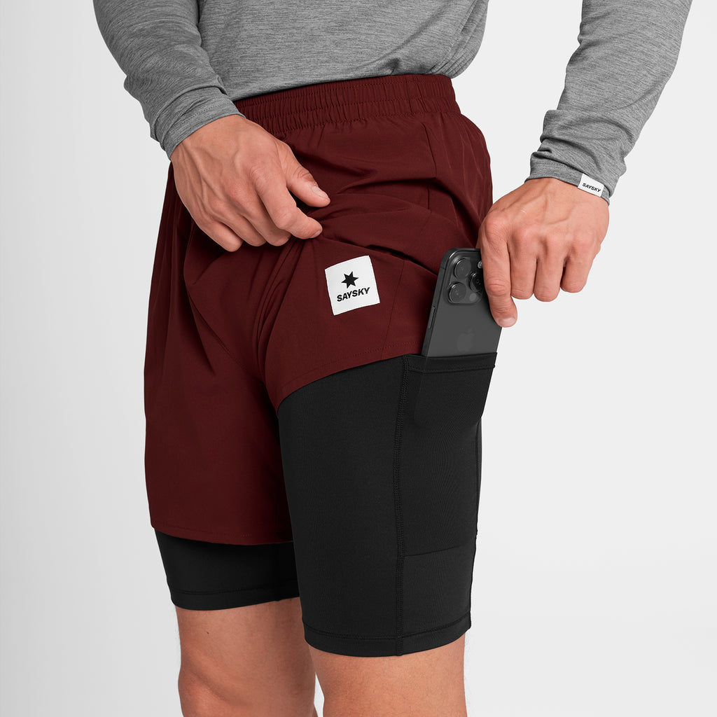 ランニングショーツ OMRSH20c509 Pace 2-in-1 Shorts 5inch - Red [メンズ]