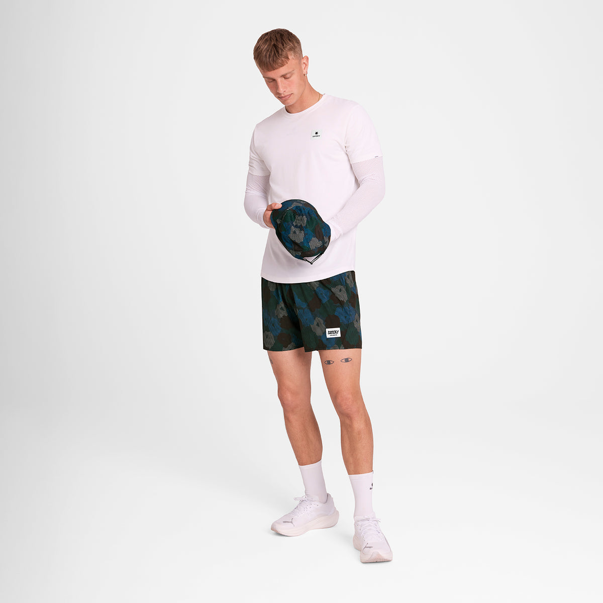 ランニングショーツ OMRSH21c1046 Flower Pace Shorts 5inch - Blue Flower Aop [メンズ]