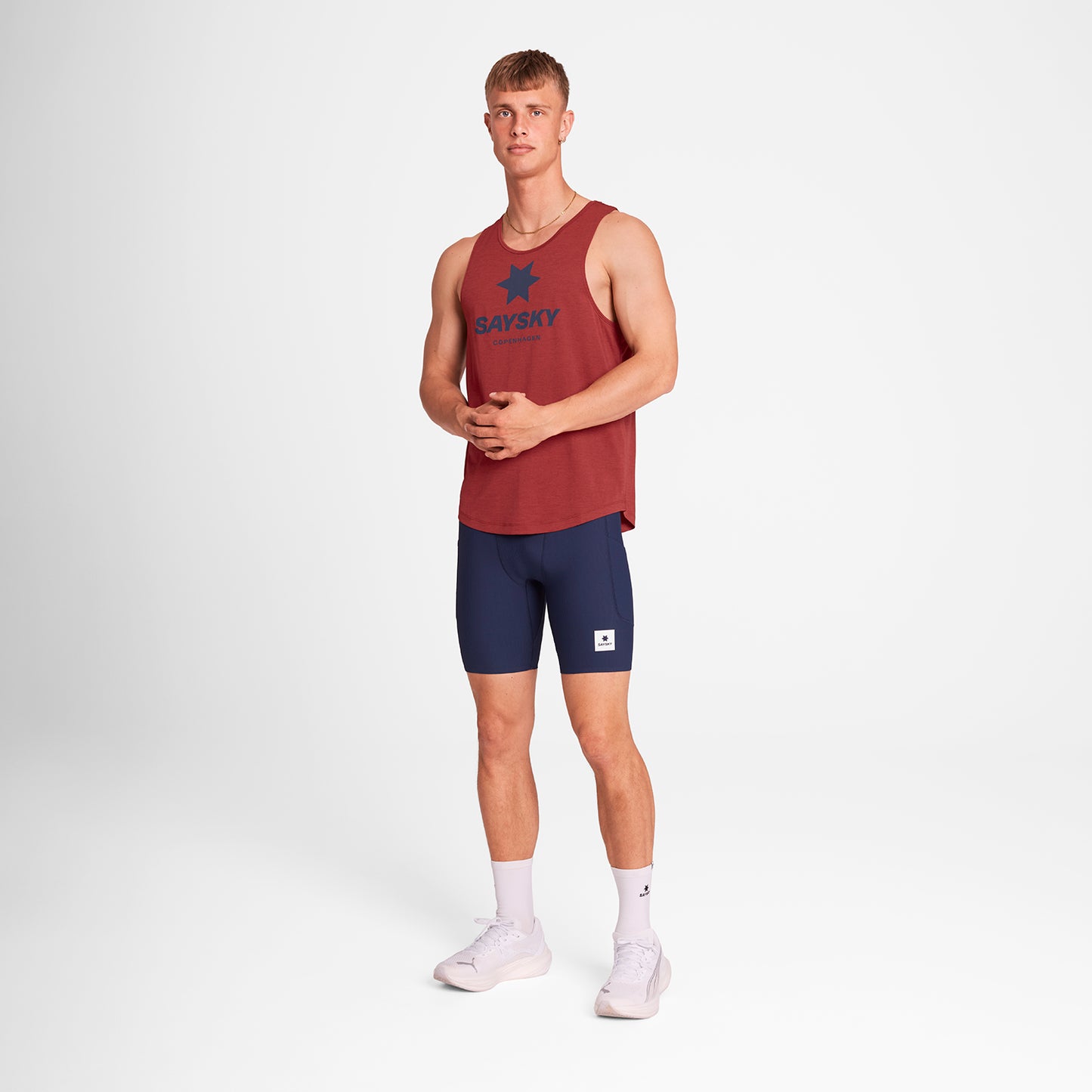 レースシングレット OMRSI30c5007 Logo Combat Pro Singlet - Red [メンズ]
