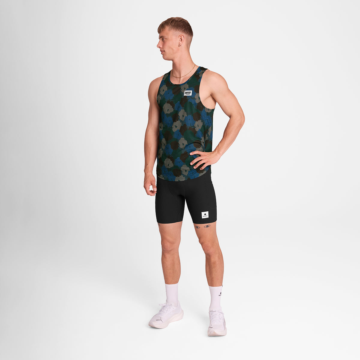 レースシングレット OMRSI31c1046 Flower Combat Singlet - Blue Flower Aop [メンズ]