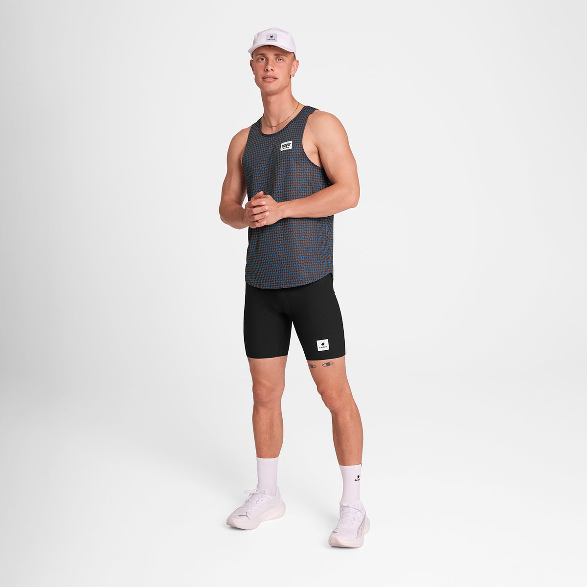 レースシングレット OMRSI31c1047 Houndstooth Combat Singlet - Blue Houndstooth Aop [メンズ]