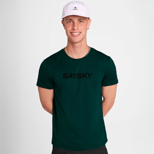 ランニングTシャツ OMRSS20c3010 Logo Pace T-shirt - Green [メンズ]
