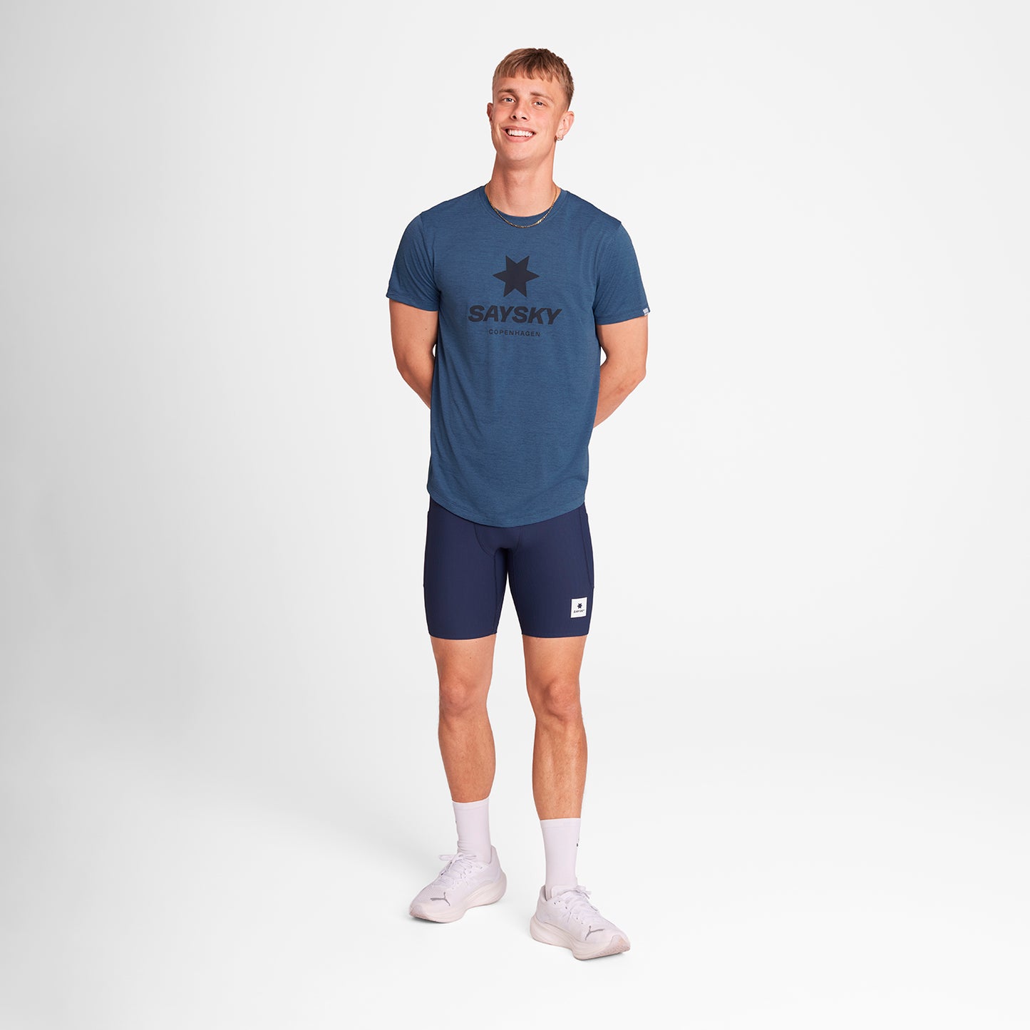 ランニングTシャツ OMRSS30c2012 Logo Combat Pro T-shirt - Blue [メンズ]