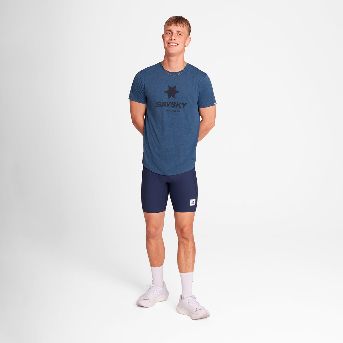 ランニングTシャツ OMRSS30c2012 Logo Combat Pro T-shirt - Blue [メンズ]