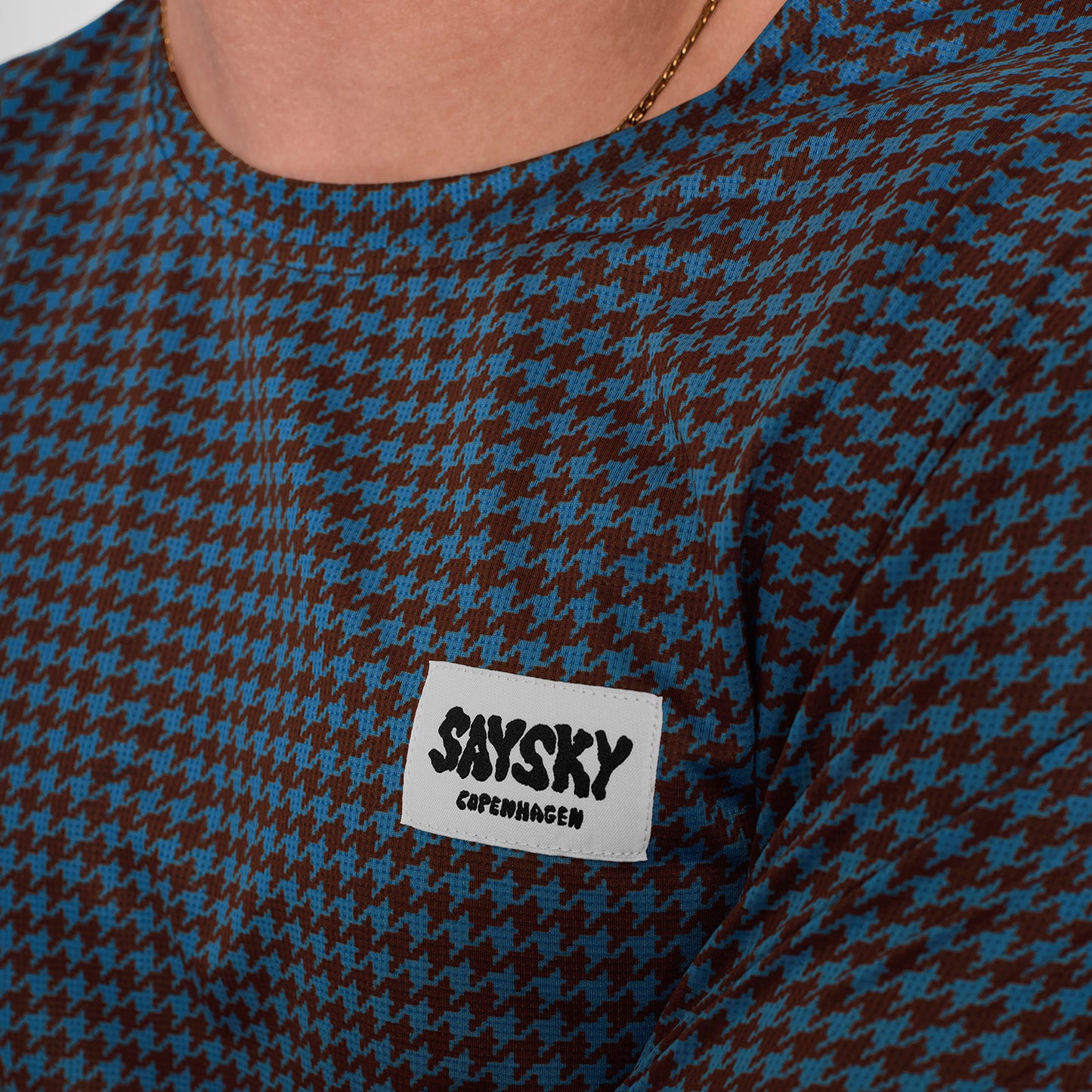 ランニングTシャツ OMRSS31c1047 Houndstooth Combat T-shirt - Blue Houndstooth Aop [メンズ]