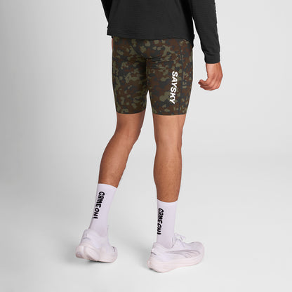 ランニングタイツ OMRST31c1048 Camo Combat+ Short Tights 9inch - Brown Aop [メンズ]