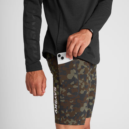 ランニングタイツ OMRST31c1048 Camo Combat+ Short Tights 9inch - Brown Aop [メンズ]