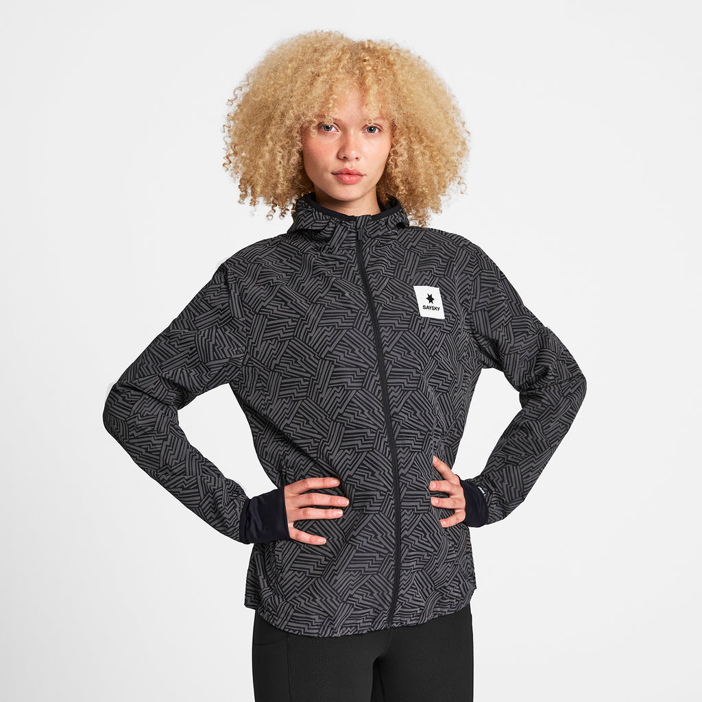 ランニングジャケット OWRJA01c1050 Wmns Reflective Blaze Jacket - Black Aop [レディーズ]