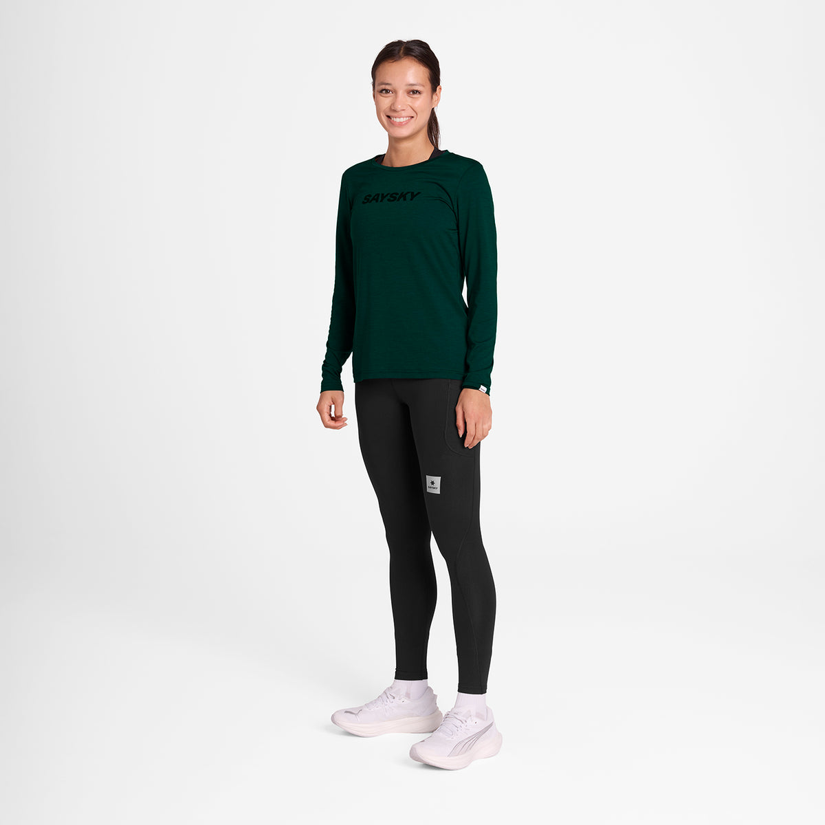 ランニングTシャツ（ロングスリーブ） OWRLS20c3010 Wmns Logo Pace Long Sleeve - Green [レディーズ]