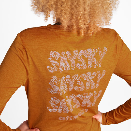 ランニングTシャツ（ロングスリーブ） OWRLS20c4008 W Reflective Logo Pace Long Sleeve - Orange [レディーズ]