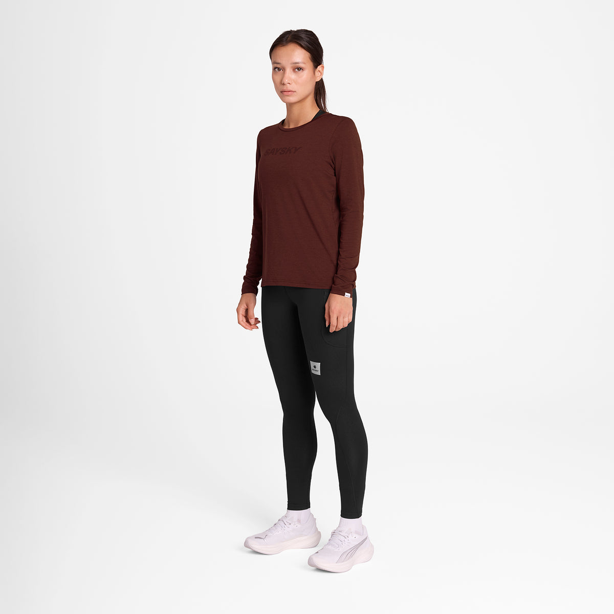 ランニングTシャツ（ロングスリーブ） OWRLS20c5008 Wmns Logo Pace Long Sleeve - Red [レディーズ]