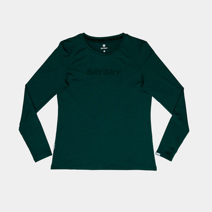 ランニングTシャツ（ロングスリーブ） OWRLS20c3010 W Logo Pace Long Sleeve - Green [レディーズ]