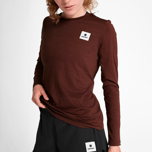 ランニングTシャツ（ロングスリーブ） OWRLS22c5008 W Statement Pace Long Sleeve - Red [レディーズ]